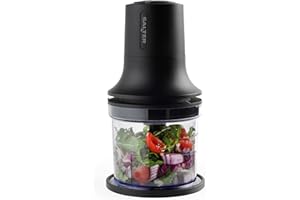 Salter Kuro Food Chopper – Compact Food Processor, Quick & Easy Food Preparation, 2 Speeds, 500 ml Capacity, Dual Stainless-Steel Blade, Built-In Cord Storage, Storage Lid, Anti-Slip Base, 250W