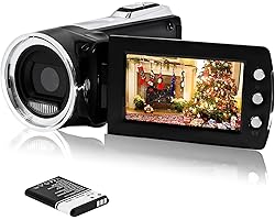 1080P Video Camera Camcorder with LED Fill Light, 24MP FHD YouTube Vlogging Camera Recorder, GDV8162 LCD 270 Degree Flip Scre