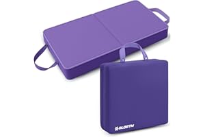 BLOSTM Extra dicke Garten-Kniepolster - Große faltbare Garten-Kniebank mit Griffen - Wasserabweisende hochdichte Memory-Schaum-Matte Kniekissen für Gartenarbeit, Hausarbeit, Baden, Yoga (Lila)