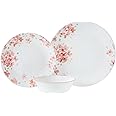Corelle Adoria Chip & Break resistant 12pc Dinner Set, Service for 4, White, 26 cm x 15.7 cm x 21.6 cm, 1128665