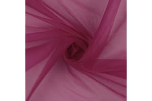 MONDO TESSUTI Tul Mano Seda Velo Novia Ropa Alta Calidad - Corte 100cm por 280cm (Magenta)