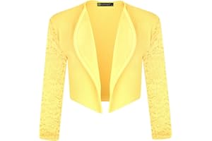 LOTMART Niña Encaje Largo Manga Abierto Delantero Bolero Torera Chaqueta para Niños Top Cárdigan