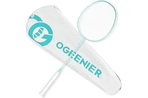 OGEENIER Raquette de Badminton Professionnelle en Fibre de Carbone, Raquette Badminton Adultes, Racket Sportif Portable Tête Légère, Idéale pour Les Débutants
