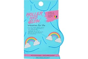HOLLER & GLOW Holler And Glow Breasties For Life Boob Masks. Rainbow Printed Sheet Masks, Infused with Vitamin E & Ceramides, Hydrating, Nourishing & Smoothing, Body Positive, Vegan, Cruelty Free, 15 ML