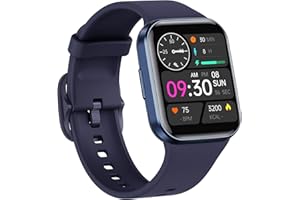 JANOLTY Smartwatch Damen Herren Fitness Tracker Uhr, 1.69" HD Voll Touchscreen Uhren Fitnessuhr Tracker IP67 mit Pulsmesser, Schrittzähler, Schlafmonitor, 25 Sportmodi usw für iOS/Android, Blau
