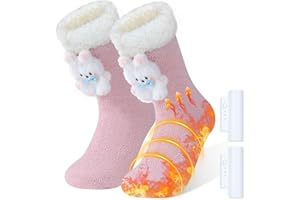 Gkstly Electric Heated Socks Furry Heated Foot Warmer with 2200mAh Battery Rechargeable Winter Heated Slipper with 3 Heating Levels Fast Heat Up Sock with Soft Fleece Lining for Women Home Office
