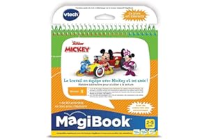 VTech - MagiBook Disney, Livre Éducatif Enfant Niveau 1 Le Travail en Équipe avec Mickey et ses Amis, Pages Illustrées et Interactives, Cadeau Garçon et Fille de 2 Ans à 5 Ans - Contenu en Français