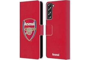 Head Case Designs Officially Licensed Arsenal FC Full Colour Red Crest 2 Leather Wallet Case Compatible With Samsung Galaxy S21 FE 5G