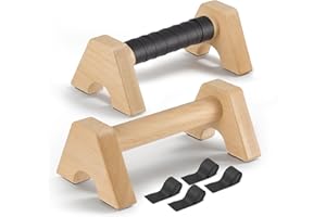 SUNOWL Parallettes,Parallèle Calisthenics en 2 Poignées De Pompes ParallèLes En Bois,PoignéEs Antidérapantes Barres Parallèles Pour L'IntéRieur Et L'Extérieur Pour La Calisthénie Handstands, Street Workout