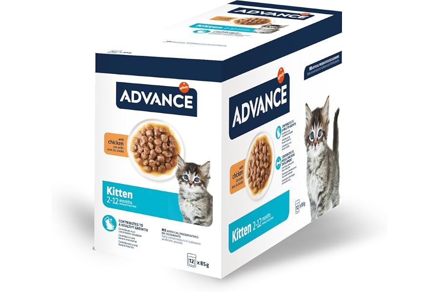 Advance Comida Húmeda para Gatitos con Pollo, Multipack 12 x 85 g, Total 1.02 kg