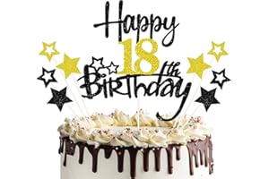 PALASASA 18 Geburtstag Tortendeko Happy 18 Birthday Cake Topper 18. Tortendeko 18th Kuchen Topper Glitzer Kuchendeko 18 Jahre Cupcake Toppers für Mädchen Junge 18 Geburtstag Party Dekoration