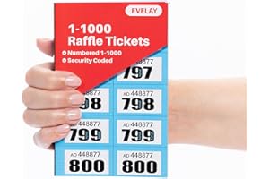 evelay Tombola Tickets de tirage numérotés Bleu