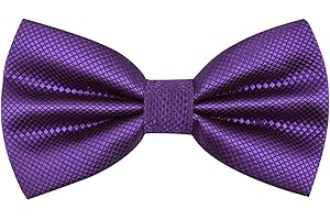 Alizeal Mens Solid Color Bow ties Polyester Pre Tied Wedding Bow Tie