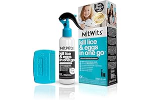 NitWits All-In-One Head Lice Treatment Spray, Kills Nits & Eggs, Includes Lice Spray 120ml & Nit Comb ,120 ml (Pack of 1)