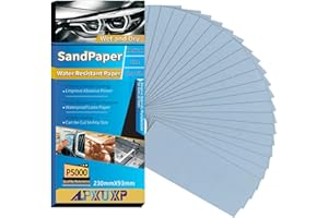 ALPXUXP 30 Pezzi Carta Abrasiva,Carta Vetrata in Grana 5000,Impermeabile Levigatura a Secco e Umido Sandpaper 9 x 3,6 Pollici