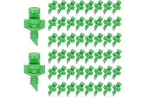 M METERXITY 150-Pack Misting Nozzles, 180 Degree Irrigation Emitter Sprinklers for Garden/Plant/Lawn Water Irrigation System Barbed Refraction Atomizing Dripper [Green]