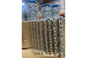 ELKOZA DIN 5685 Heavy Duty Hot Dipped Galvanised DIY Strong Short Link Steel Chain - 10mm Galvanised, 0.5 Meter