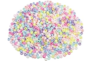 HUASUN Cuentas Pony 800pcs 8mm Cuentas Abalorios de Colores Abalorios Acrílico Granos de Espaciador, para Manualidades Bricolaje, Collar Joyas