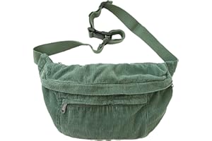 Micmores Bauchtasche Damen Mode Crossbody Bag Damen groß Gürteltasche mit Verstellbarer Schultergurt, Brusttasche Tasche Umhängetasche für Reisen, Klettern, Wandern(Grün)