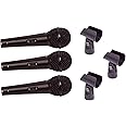 Soundlab Dynamic Professional Vocal Microphone Kit with 3 Microphones and Carry Case