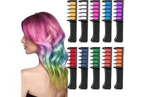 WISESURF 10 Colors Hair Chalks for Girls, Washable Non-Toxic Hair Chalk Comb Temporary Bright Hair Coloring Kids Hair Dye, Hair Color Dyeing Tool for Cosplay DIY Party Halloween Christmas Birthday Gifts Age 5+