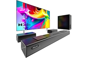 Hiwill 5.1.2CH Dolby Atmos Soundbar, Home Theater per TV, Impianto Dolby Surround, Soundbar TV con subwoofer da 6,5", 2 altoparlanti surround posteriori, 2 driver laterali e 2 driver up-firing