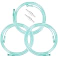 Agooteam 3 Pack Oxygen Tubing with 2pcs Oxygen Tubing Connector - 7Ft Premium Green Oxygen Tubing Crush Resistant Non-Kinking Oxygen Tubes