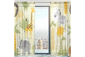 Mnsruu Lot de 2 Rideaux Transparents en Tulle Souple pour Salon, Chambre à Coucher, Chambre d'enfant, 140 x 213 cm