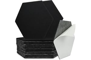 BXI Sound Absorber - 16 Pack Self-adhesive 36 X 31 X 0.9 cm Acoustic Absorption Panels, Hexagon Sound Absorbing Panels for Wall and Ceiling Acoustic Treatment