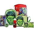simpahome Hulk 7PC Back to School Bundle - inc 3D Backpack, Drawstring Sports Bag, 3D Insulated Lunch Bag, Water Bottle, Coin Pouch, Pencil Case & Stationery Set.