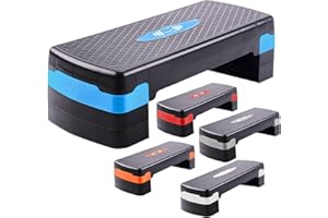 FK Sports Steppers for Exercise & Workout - 2 to 5 (10, 15, 20, 25 & 30 CM) Levels of Adjustable Height Aerobic Step - Exercise Step for Home & Gym, Indoor & Outdoor Mini Stepper
