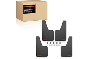 Frankberg 4X Pare-Boue Universel pour Voiture Pare-éclaboussures Compatible avec Les Breaks berlines cabriolets coupés monospaces Pick-ups camions Toutes Les carrosseries Noir 358 * 208 mm