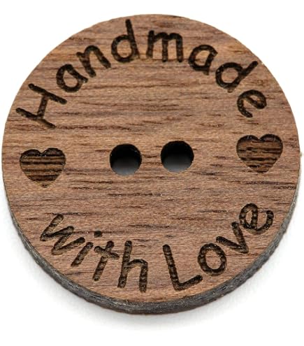 Holzknöpfe Herzform (15 Mm) – 100 Stück, 2 Löcher, Für Nähen, DIY & Deko