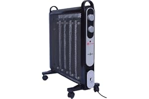 Aironic (TM Black 2000W Electric Mica Convector Panel Heater