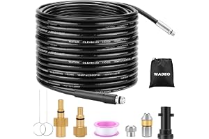 WADEO Rörrengöringsslang 20 m 180 bar/2610 PSI rörrengörings-set, lämpligt för högtryckstvätt Kärcher k2-k7
