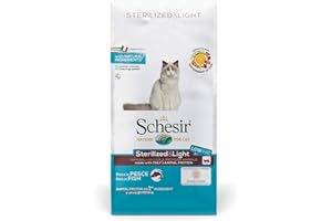 Schesir, Cibo Secco per Gatti Adulti Sterilizzati o in Sovrappeso Linea Light al Gusto Pesce, in Crocchette - Formato Sacco da 10 kg