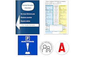 JIAWAGGAG 1 Kit de Jeune Conducteur Constat Amiable Accident Disque Parking Bleu de Stationnement Automatique Disque A Voiture Magnétique Conduite Accompagnée Magnetique Accessoires Auto Le Pack Pour DéBu (1)