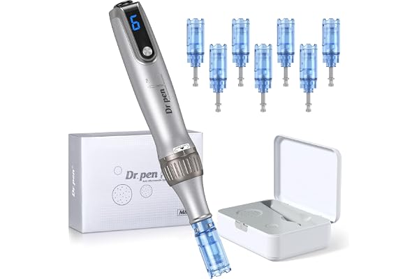 Dr. pen M8S Microneedling Pen Dermapen Stylo de Microneedling Professionnel Sans Fil Électrique avec Écran LCD et Chargement Type-C avec 7 Cartouches, Cadeaux pour Femmes, Mère, Petite Amie