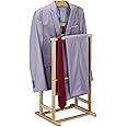 Relaxdays Valet, for Men and Women, Bamboo Coat and Trouser Rack, in Bedroom or Hallway, HWD: 98.5 x 47 x 36 cm, Natural