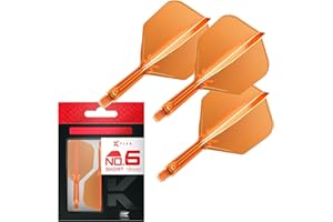 Target Darts Plumas y Cañas Integradas K Flex, No.6 | Paquete de 3 K-Flex - No.6, Kflex, Pluma y Caña Moldeadas Todo en Uno Longitudes: Corto, Intermedio y Medio | Accesorios Profesionales para Dardos