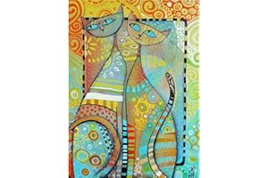 MXJSUA Kit de pintura de diamantes 5D para bricolaje, punto de cruz diamante kit completo abstracta de gatos, bordado de punto de cruz, suministros de manualidades para sala de estar 30 x 40 cm