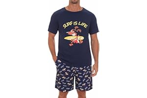 Jahetuul Pyjama Homme avec Motif Imprimé Pyjama Homme en Coton pour L'été Ensembles de Pyjama Homme Court Pyjama Short Homme Ensemble de Shorts de Pyjama Vêtements de Nuit Vêtements de Détente
