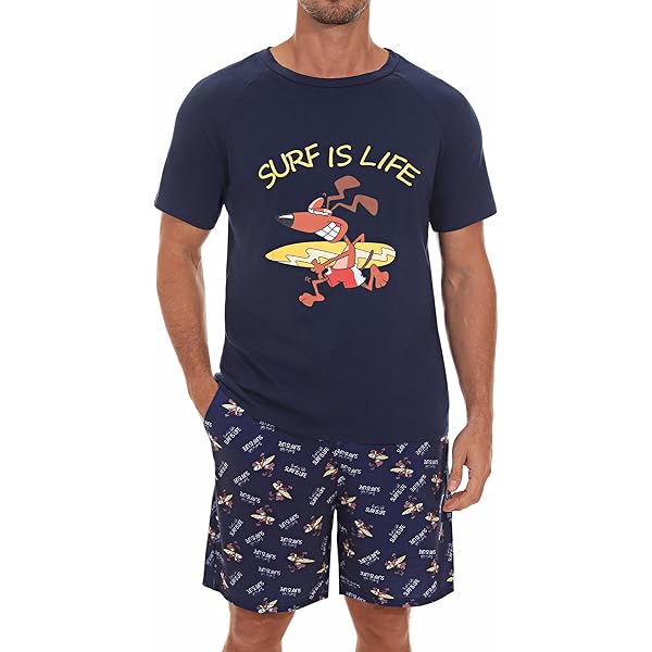 Pigiama Cotone Elastan Pigiama Corto Uomo Estate Set Pezzi