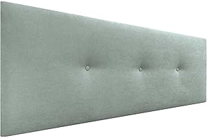 DHOME Zagłówek ze sztucznej skóry lub tkaniny Acualine Plain z guzikami Tapicerowana wysokiej klasy głowa luksusowe łóżko nowoczesna sypialnia pikowana (zielona tkanina wodna, 160x50cm (łóżka