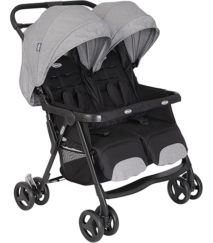 Mon Amour Smoby Gemellare Grigio Fino A 42 Cm Passeggino Per Due
