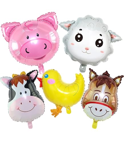 Boerderijdieren Ballonnen Set – 45 Latex Ballonnen Met 9 Verschillende Dieren. Perfect Voor Verjaardagsfeestjes En Themafeesten!