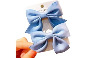 KERTFGOKU 2 Pezzi Mollette a Coccodrillo per Capelli con Fiocco in Gros-grain Accessori per Capelli Moda Ragazze Accessori per Capelli Donne Natale Matrimonio Compleanno (Azzurro)
