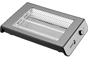 FAGOR - płaski toster QuickToast Inox 900W z pełną mocą i zewnętrzną ze stali nierdzewnej. Potrójna wytrzymałość i 6 pozycji prażenia.