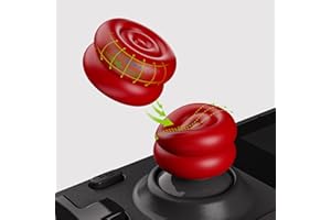 playvital Thumb Grips for Steam Deck LCD & OLED (4-Pack), Thumb Cushion Caps with Anti-Slip Texture, Height-Boost Joystick Cover for Steam Deck Accessories, Joystick Protection - Passion Red