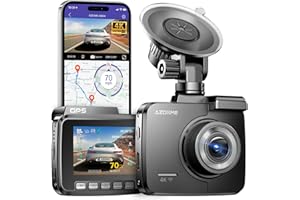 4K Ultra HD Dash Cam, AZDOME Car Camera 4K GPS WiFi Dash Camera with 170 Degree Wide Angle, Night Vision, G-Sensor, Loop Recording, Parking Monitor, Sony Sensor, WDR Car Video Recorder(GS63H)